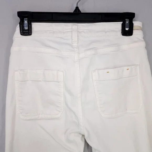 Pilcro Anthropologie Superscript Flared Jeans Women's Size 26 White 23" Inseam - Picture 4 of 15